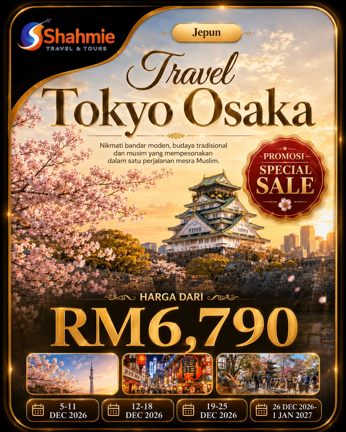 Poster Travel Tokyo Osaka